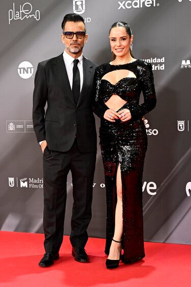 Jorge Cardenas y Ana Lucía Domínguez posan en la alfombra roja. 