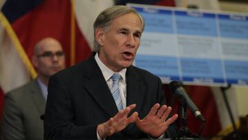 El Gobernador de Texas, Greg Abbott, durante conferencia de prensa sobre la reapertura de la econom&iacute;a en Austin, Texas. Abril 27, 2020.