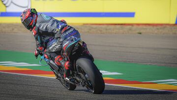 Quartararo con la Yamaha del Petronas en Aragón.