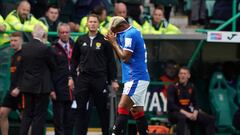 Rangers' Alfredo Morelos after being sent off during the cinch Premiership match at Easter Road, Edinburgh. Picture date: Saturday August 20, 2022. (Photo by Andrew Milligan/PA Images via Getty Images)