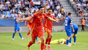 Tárrega, jugador del Valencia, autor del 2-3 'in extremis' de la Selección ante Eslovaquia, en el estreno de la Eurocopa Sub-21.