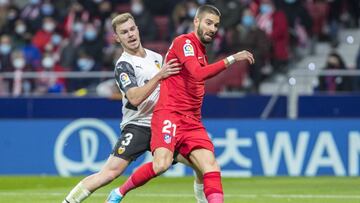 Carrasco, en el partido ante el Valencia.