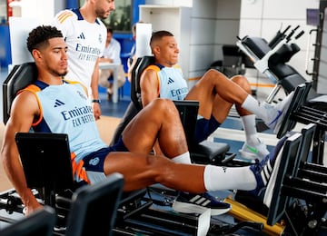 Mbappé entrenando en Valdebebas.