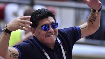 Diego Maradona, durante el Mundial de Rusia 2018.