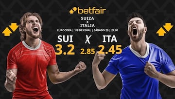 Pronósticos Suiza vs. Italia: horario, TV, estadísticas y cuadro