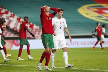 CR7 tuvo un partido complicado y poco pudo hacer a la ofensiva junto a Joao Félix y Bernardo Silva.