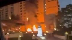 El terrible momento en que hotel en Dubai es alcanzado por misil