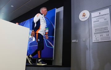 Ancelotti, hoy, en rueda de prensa.