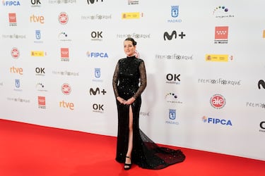 La actriz Inés Alba a su llegada a la alfombra roja.