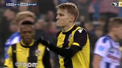 Odegaard's strange celebration against his former club