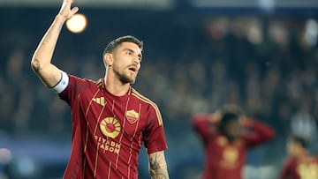 Empoli (Italy), 09/03/2025.- Roma's midfielder Lorenzo Pellegrini gestures during the Italian Serie A soccer match Empoli FC vs AS Roma at Carlo Castellani Stadium in Empoli, Italy, 09 March 2025. (Italia) EFE/EPA/CLAUDIO GIOVANNINI