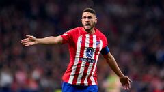 MADRID, SPAIN - MARCH 13: Jorge Resurreccion 'Koke' of Atletico Madrid looks on during the UEFA Champions League 2023/24 round of 16 second leg match between Atlético Madrid and FC Internazionale at Civitas Metropolitano Stadium on March 13, 2024 in Madrid, Spain. (Photo by Mateo Villalba/Getty Images)