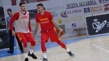 Marc García, en sus primeros entrenamientos con la Selección española de baloncesto.