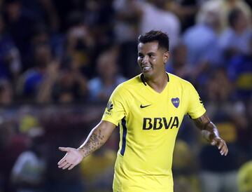 Buenos Aires, 10 Marzo 2018 Argentina
SUPERLIGA 
Boca Juniors vs Tigre por la fecha 23 del Torneo en La Bombonera.
Festejo de Edwin Cardona de Boca Junior
Foto Ortiz Gustavo