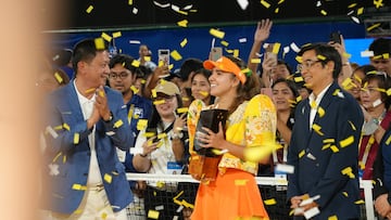 Así fue la celebración de la colombiana tras el titulo del torneo de esta categoria en Filipinas