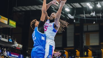 Kenneth Faried, jugador de Capitanes de la Ciudad de México, en un partido de la NBA G League vs. Lakeland Magic.