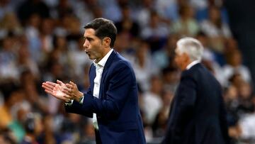Soccer Football - LaLiga - Real Madrid v Villarreal - Santiago Bernabeu, Madrid, Spain - October 5, 2024 Villarreal coach Marcelino reacts REUTERS/Susana Vera