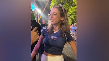 England fan dubbed ‘Classy Hawk Tuah girl’ charms millions; interview surpasses 30M views on X