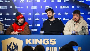 Gerard Piqué en la rueda de prensa previa a la final de la Kings World Cup Nations entre Colombia y Brasil.