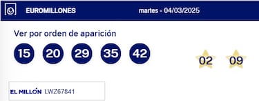 Euromillones: comprobar los resultados del sorteo de hoy, martes 4 de marzo
