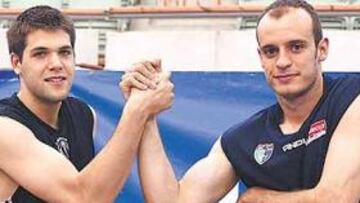 <b>COMPAÑEROS. </b>Jiménez (a la derecha) puede emular a Felipe Reyes y pasar también del Estu al Madrid.