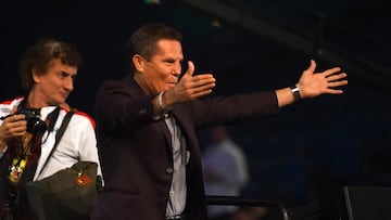Photo during the weigh-in ceremony Prior to the Box Fight between Saul -Canelo- Alvarez vs. Julio Cesar Chavez Jr at the MGM Grand Garden Arena.
Foto durante la ceremonia de pesaje Oficial previo a la Pelea de Box entre Saul -Canelo- Alvarez vs Julio Cesar Chavez Jr, en el MGM Grand Garden Arena, en la foto: Julio Cesar Chavez (Padre)
05/05/2017/MEXSPORT/Osvaldo Aguilar.