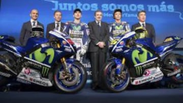 Presentaci&oacute;n del Movistar Yamaha 2015 con Jorge Lorenzo y Valentino Rossi.