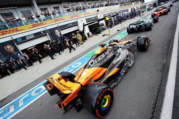 Montreal (Canada), 20/04/2024.- McLaren driver Oscar Piastri of Australia leaves the the pitlane during Qualifying for the Formula One Grand Prix of Canada, in Montreal, Canada, 08 June 2024. The 2024 Formula 1 Grand Prix of Canada is held on 09 June. (Fórmula Uno) EFE/EPA/SHAWN THEW / POOL
