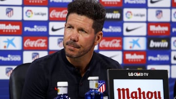 Simeone en rueda de prensa. 