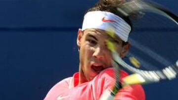 <b>Nadal</b>, agresivo en el partido frente al alemán Kohlschreiber.