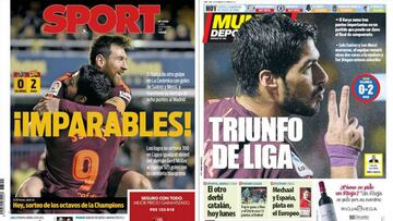 Portadas de los diarioas Sport y Mundo Deportivo del día 11 de diciembre de 2017.