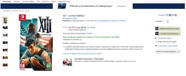 Amazon España filtra la edición limitada y la fecha de lanzamiento del remake de XIII