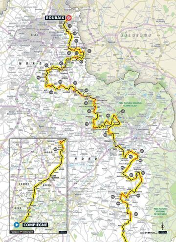 Los 257,5 km de la París Roubaix 2022.