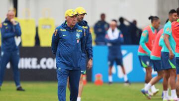 Soccer Football - Brazil Training with new coach Carlo Ancelotti - CT Joaquim Grava, Sao Paulo, Brazil - June 3, 2025 Brazil coach Carlo Ancelotti during training REUTERS/Jorge Silva