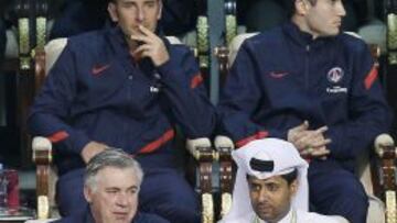 Ancelotti y Al-Khelaifi, en un acto con el PSG.