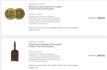 Regalos por reservar The Legend of Zelda: Tears of the Kingdom: Game, Fnac, Media Markt...