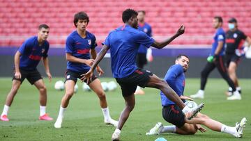 Thomas, en el entrenamiento del Atl&eacute;tico.