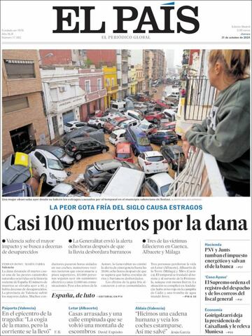¡°No camin¨¢is solos¡±: la prensa copa sus portadas con la cat¨¢strofe de la DANA