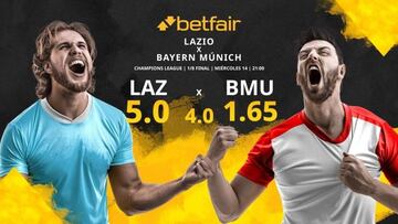SS Lazio vs. FC Bayern de Múnich: horario, TV, estadísticas, cuadro y pronósticos