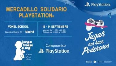 PlayStation anuncia un mercadillo solidario el 13 y 14 de septiembre en Madrid