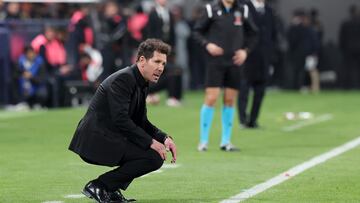 Diego Pablo Simeone, en la semifinal de la Supercopa ante el Madrid, en Riad.