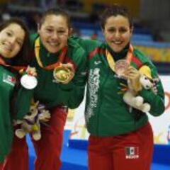 Tres mexicanas en el podio en 100 metros libres de natación