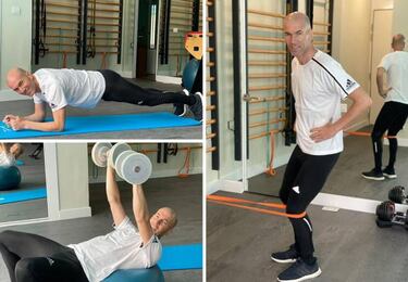 Zidane se machaca en su casa durante el confinamiento
