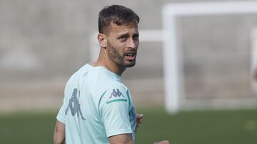 Canales, en un entrenamiento.