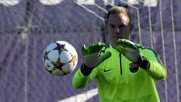 Ter Stegen en el entrenamiento.