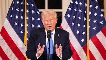 U.S. President Donald Trump speaks as he hosts Republican Senators for a dinner at Mar-a-Lago in Palm Beach, Florida, U.S., February 7, 2025.  REUTERS/Kevin Lamarque