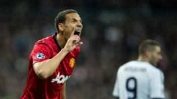 Rio Ferdinand durante el partido de Champions contra el Real Madrid.