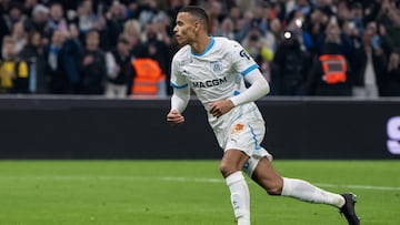 Mason Greenwood celebra su gol ante el Estrasburgo