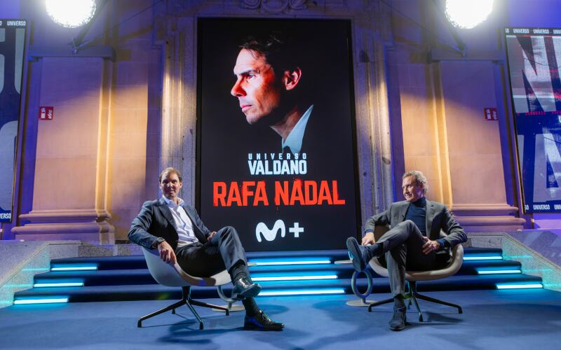 Rafa Nadal y Jorge Valdano, en Movistar+.