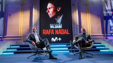 Rafa Nadal y Jorge Valdano, en Movistar+.